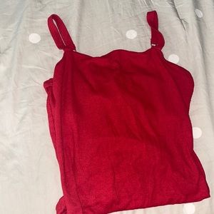 Red tank top body suit size small Hollister